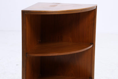 Mid Century Eckregal aus Holz mit Messingfüßen | Vintage Regal 60er Jahre