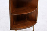 Mid Century Eckregal aus Holz mit Messingfüßen | Vintage Regal 60er Jahre