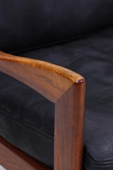 Mid Century Ledersofa von Illum Wikkelsø für Niels Eilersen / Musterring | Teak Sofa 60er Jahre