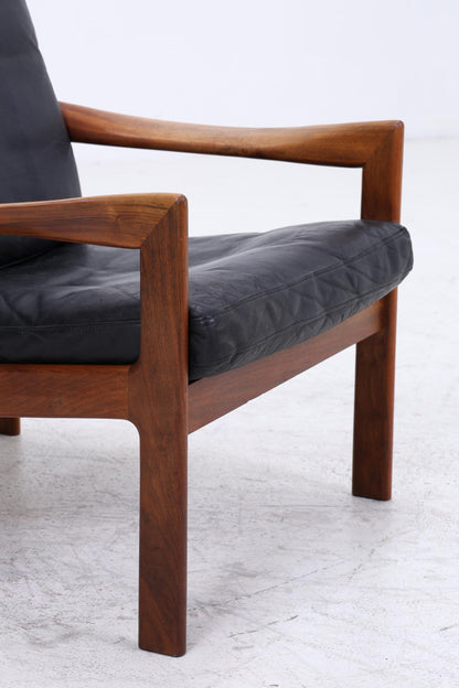 Mid Century Ledersessel von Illum Wikkelsø für Niels Eilersen / Musterring | Teak Sessel 60er Jahre