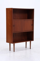 Vintage Teak Regal mit Schiebetüren | Mid Century Regal 60er Jahre | Bücherregal Holz