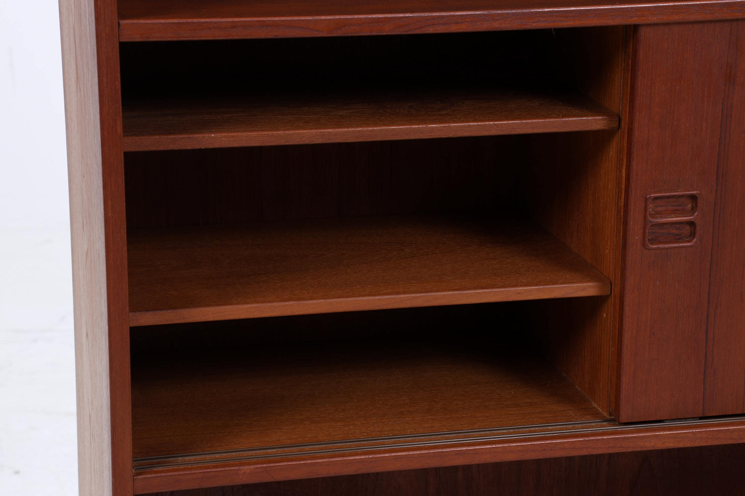 Vintage Teak Regal mit Schiebetüren | Mid Century Regal 60er Jahre | Bücherregal Holz