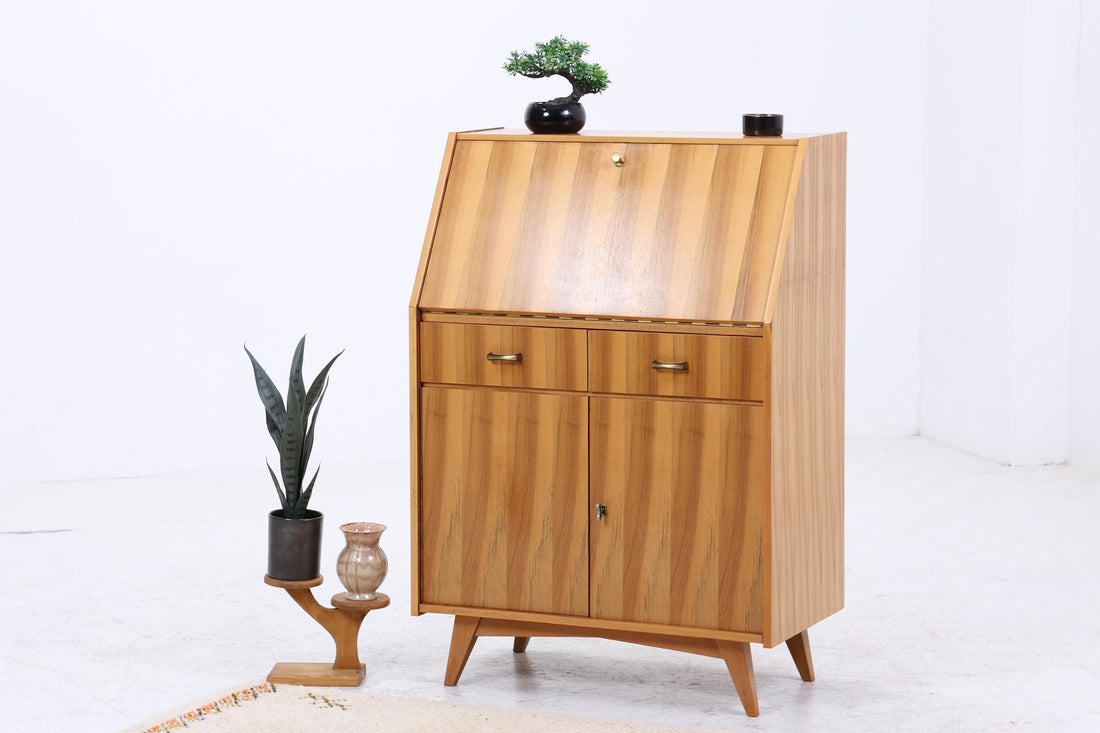 Vintage Sekretär 50er/60er Jahre | Mid Century Schreibsekretär mit Klappe &amp; Stauraum