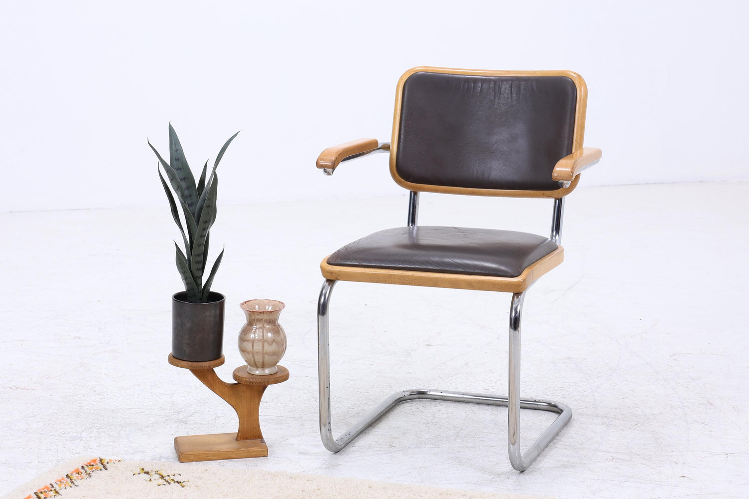 S64 Freischwinger von Marcel Breuer für Thonet | Bauhaus Stuhl Leder Schreibtischstuhl