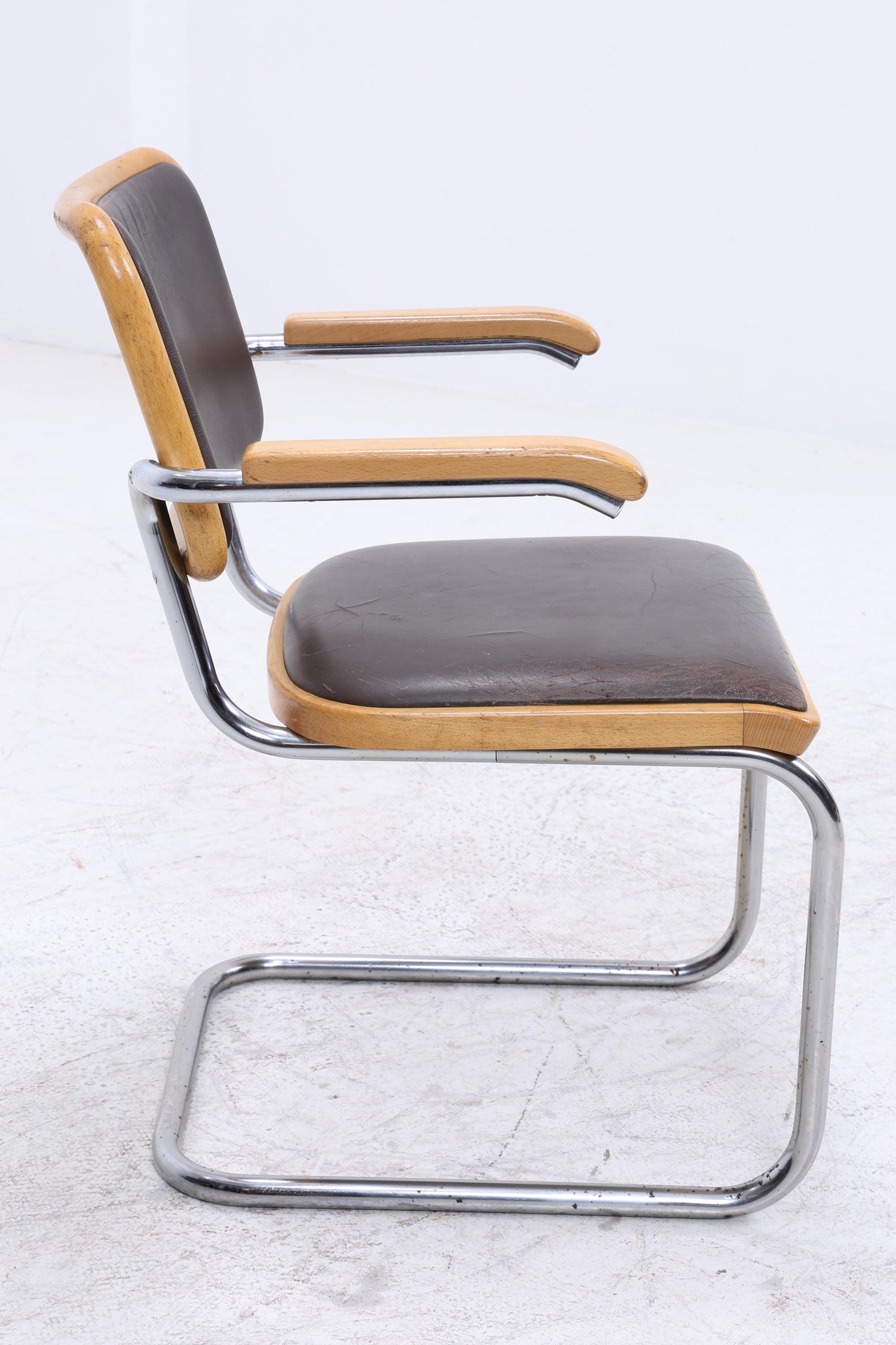 S64 Freischwinger von Marcel Breuer für Thonet | Bauhaus Stuhl Leder Schreibtischstuhl