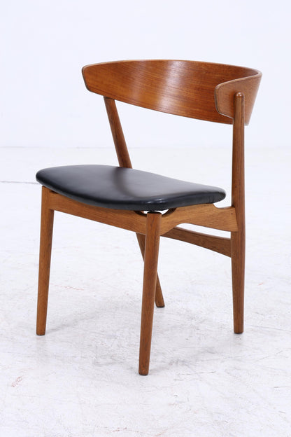 Teak Stuhl Modell 7 von Helge Sibast | Danish Mid Century Design Lederstuhl