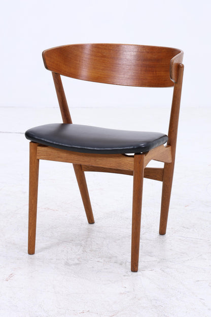 Teak Stuhl Modell 7 von Helge Sibast | Danish Mid Century Design Lederstuhl