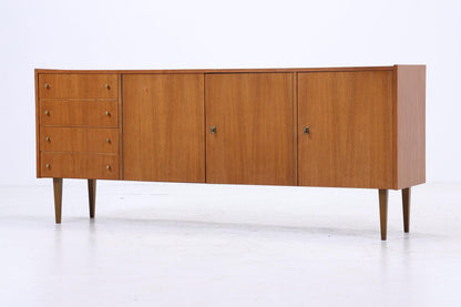 Vintage Sideboard aus Nussbaum | Mid Century Lowboard mit Schubladen &amp; Türen | 60er Jahre Design