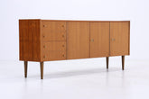 Vintage Sideboard aus Nussbaum | Mid Century Lowboard mit Schubladen & Türen | 60er Jahre Design