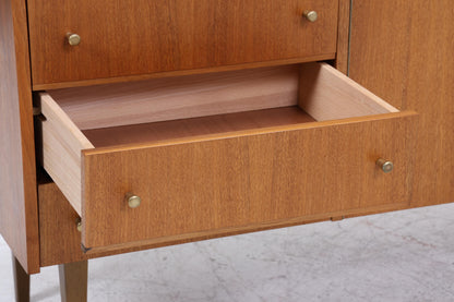 Vintage Sideboard aus Nussbaum | Mid Century Lowboard mit Schubladen &amp; Türen | 60er Jahre Design