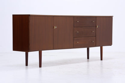 Vintage Hochglanz Sideboard 60er Jahre | Mid Century Anrichte mit Schubladen &amp; Fächern Aufbewahrung
