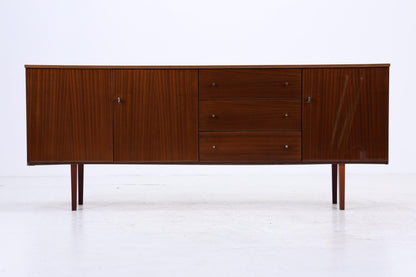 Vintage Hochglanz Sideboard 60er Jahre | Mid Century Anrichte mit Schubladen &amp; Fächern Aufbewahrung