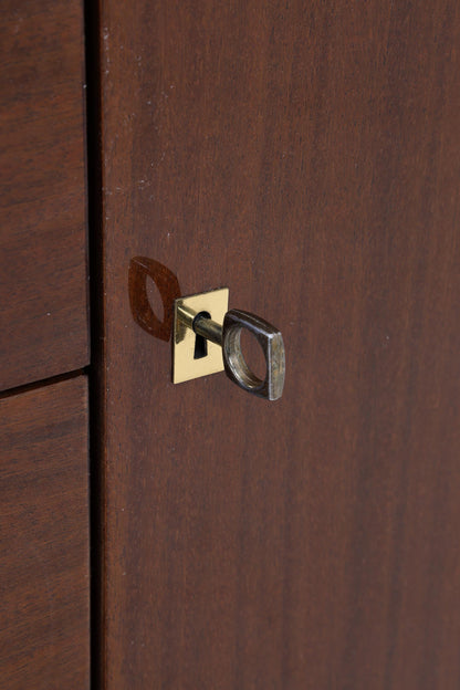 Vintage Hochglanz Sideboard 60er Jahre | Mid Century Anrichte mit Schubladen &amp; Fächern Aufbewahrung