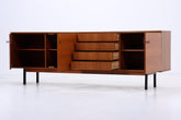 Vintage Sideboard 60er Jahre | Mid Century TV Board mit Schubladen & Fächern Holz Aufbewahrung Anrichte