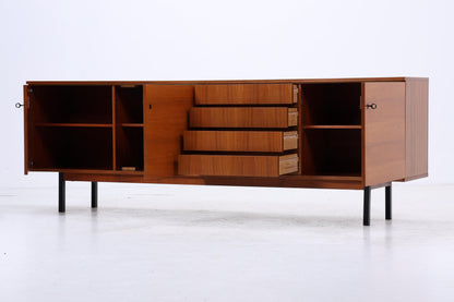 Vintage Sideboard 60er Jahre | Mid Century TV Board mit Schubladen &amp; Fächern Holz Aufbewahrung Anrichte