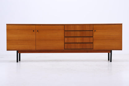 Vintage Sideboard 60er Jahre | Mid Century TV Board mit Schubladen &amp; Fächern Holz Aufbewahrung Anrichte
