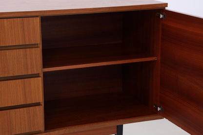 Vintage Sideboard 60er Jahre | Mid Century TV Board mit Schubladen &amp; Fächern Holz Aufbewahrung Anrichte