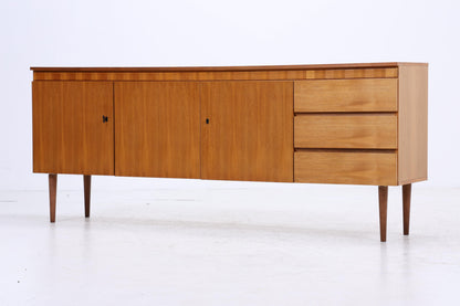 Vintage Teak Sideboard 60er Jahre | Mid Century Scandinavian Anrichte mit Schubladen &amp; Schiebetüren Holz Aufbewahrung