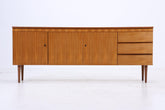 Vintage Teak Sideboard 60er Jahre | Mid Century Scandinavian Anrichte mit Schubladen & Schiebetüren Holz Aufbewahrung