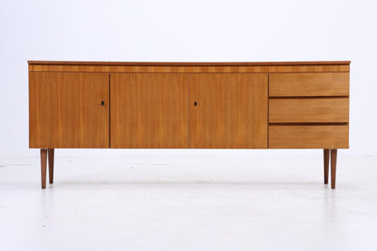 Vintage Teak Sideboard 60er Jahre | Mid Century Scandinavian Anrichte mit Schubladen &amp; Schiebetüren Holz Aufbewahrung