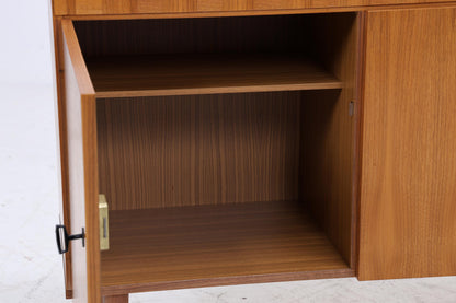 Vintage Teak Sideboard 60er Jahre | Mid Century Scandinavian Anrichte mit Schubladen &amp; Schiebetüren Holz Aufbewahrung