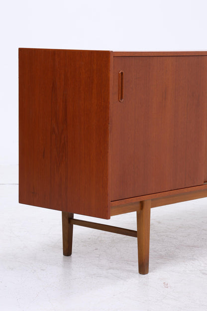 Vintage Teak Sideboard 60er| Scandinavian Design Mid Century Anrichte Schubladen &amp; Schiebetüren Holz Aufbewahrung