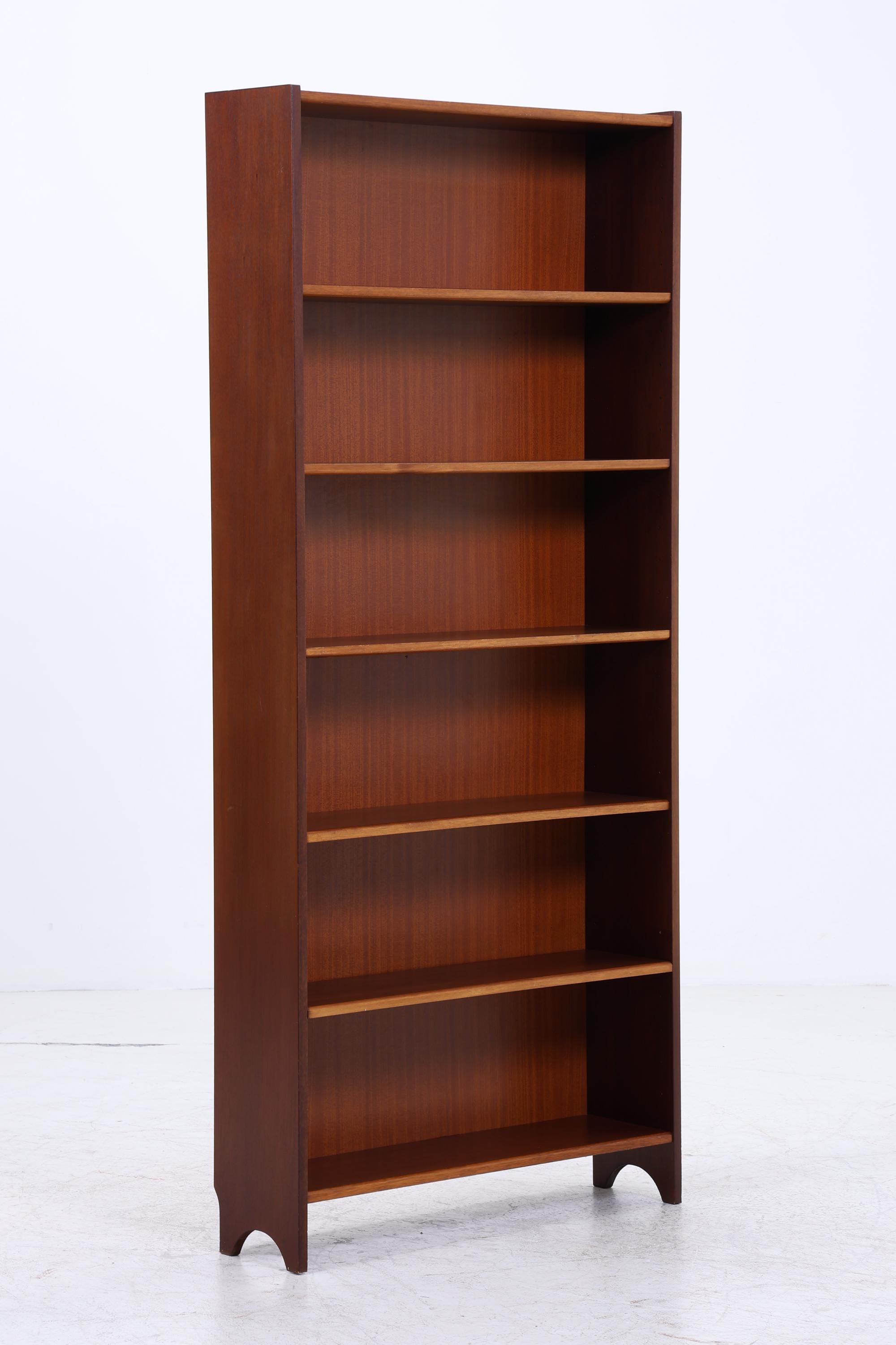 Vintage Teak Bücherregal | Mid Century Regal 60er Jahre | Hohes Holz Standregal