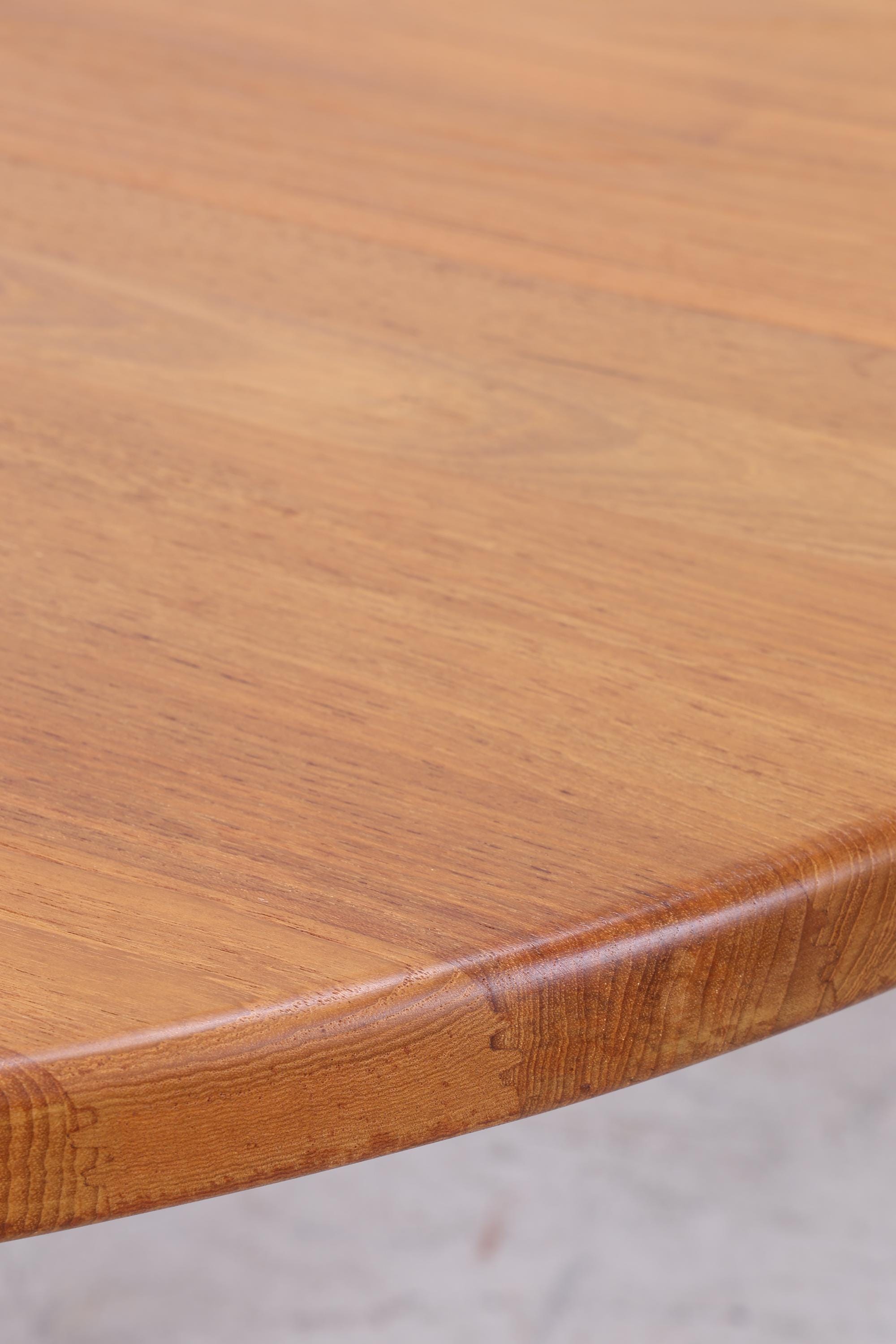 CJ Rosengaarden Vintage Esstisch | Mid Century Teak Tisch rund/oval ausziehbar mit 2 Einlegeplatten