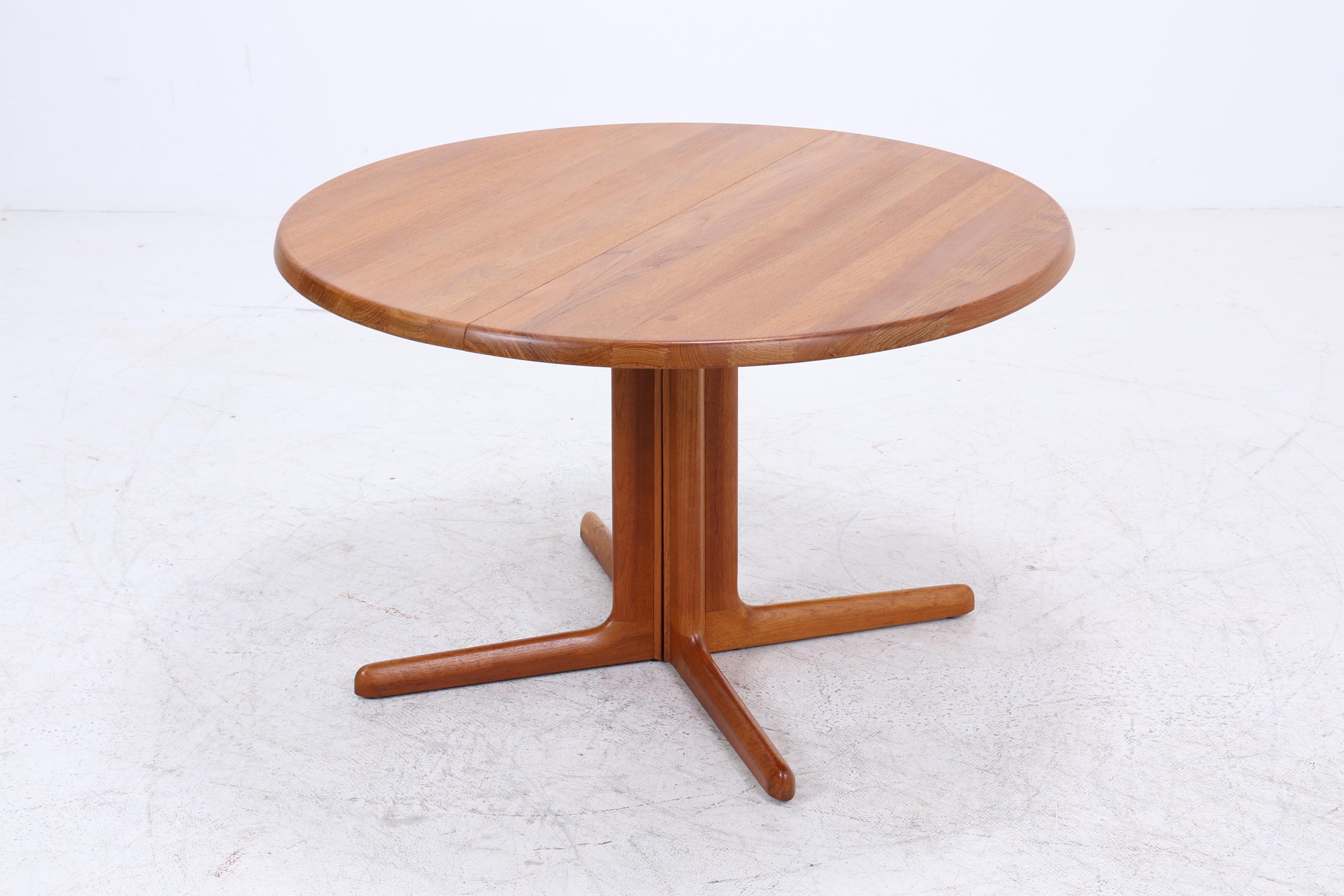 CJ Rosengaarden Vintage Esstisch | Mid Century Teak Tisch rund/oval ausziehbar mit 2 Einlegeplatten