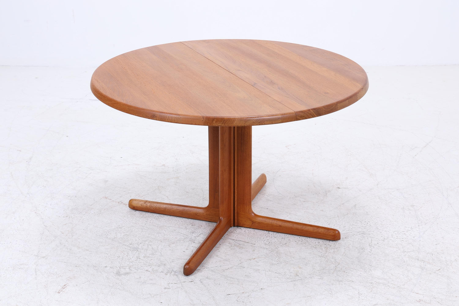 CJ Rosengaarden Vintage Esstisch | Mid Century Teak Tisch rund/oval ausziehbar mit 2 Einlegeplatten