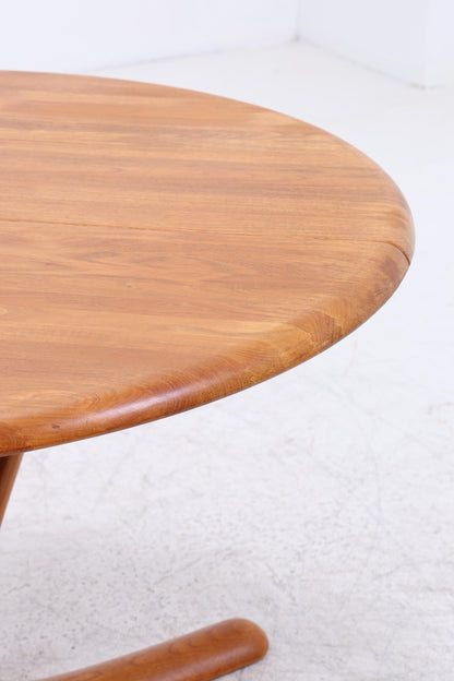 Vintage Teak Esstisch | Mid Century runder Holztisch Teak massiv 60er Jahre