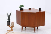 Teak Eckkommode | Vintage Mid Century | 1960er Design mit Tür und Regalboden