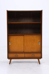 Vintage Vitrine aus den 60ern | Mid Century Glas Schrank Retro Holz Aufbewahrung