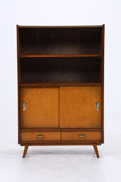 Vintage Vitrine aus den 60ern | Mid Century Glas Schrank Retro Holz Aufbewahrung