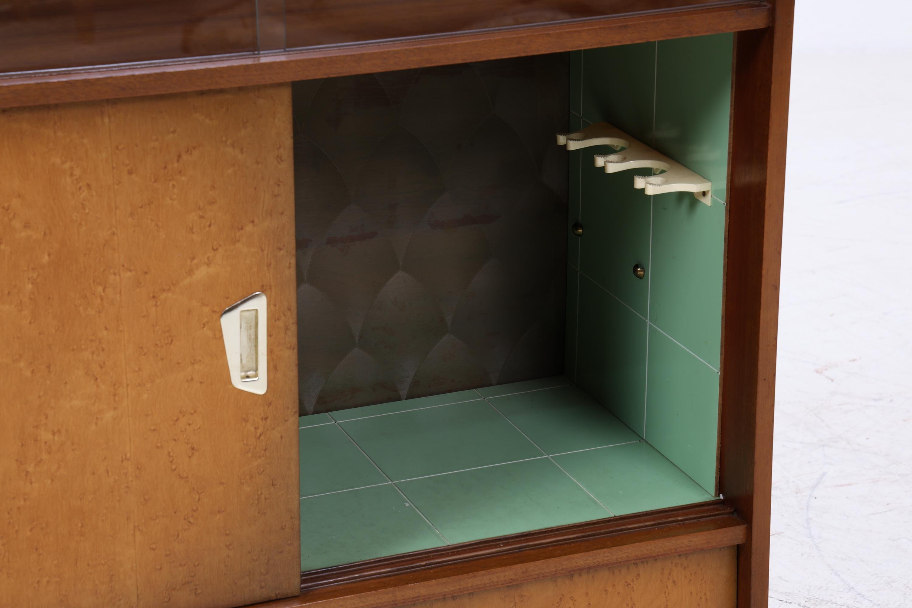 Vintage Vitrine aus den 60ern | Mid Century Glas Schrank Retro Holz Aufbewahrung