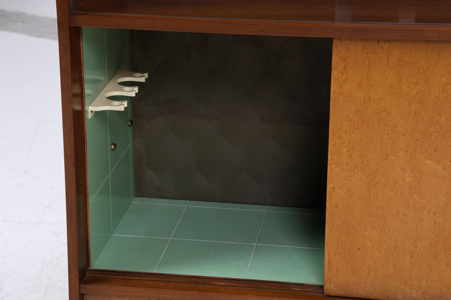 Vintage Vitrine aus den 60ern | Mid Century Glas Schrank Retro Holz Aufbewahrung