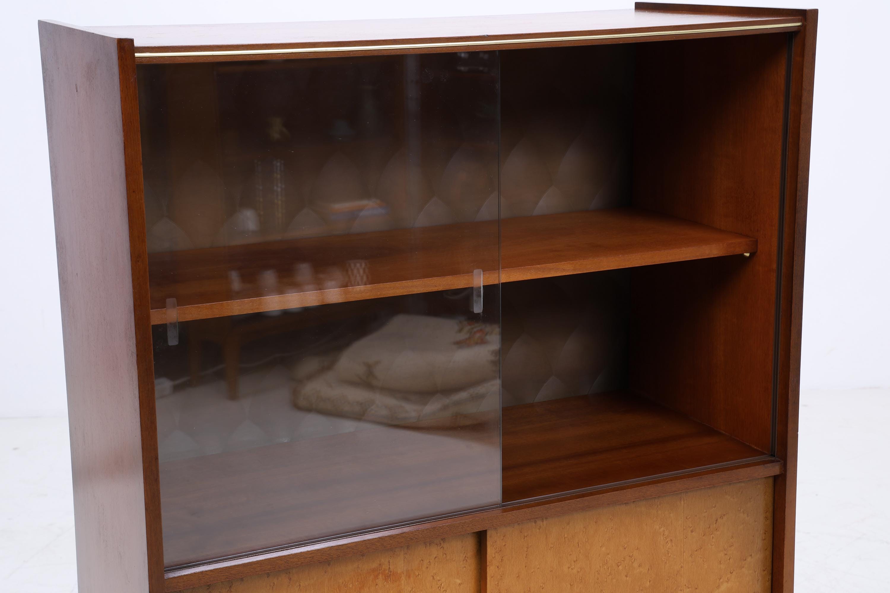 Vintage Vitrine aus den 60ern | Mid Century Glas Schrank Retro Holz Aufbewahrung