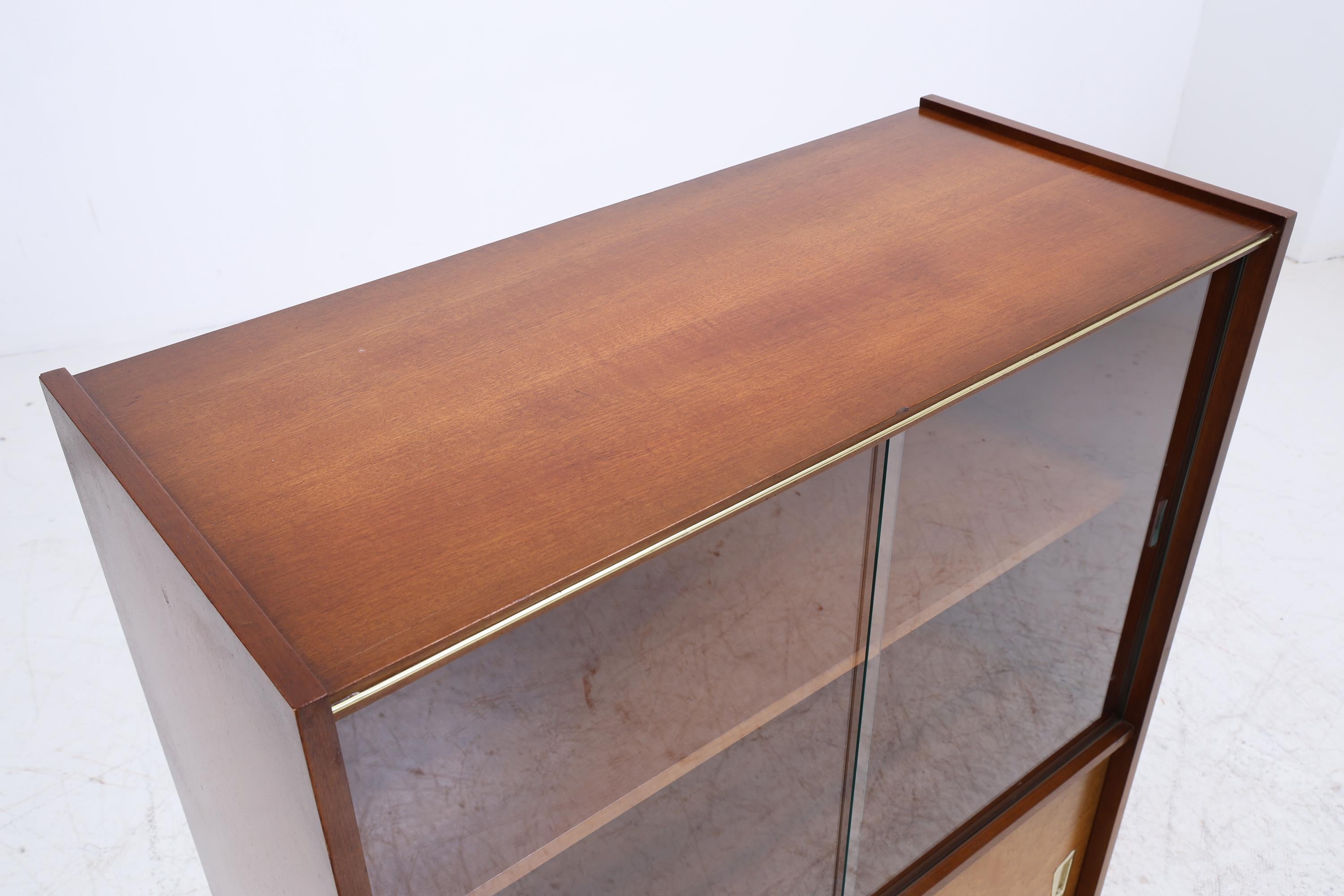 Vintage Vitrine aus den 60ern | Mid Century Glas Schrank Retro Holz Aufbewahrung