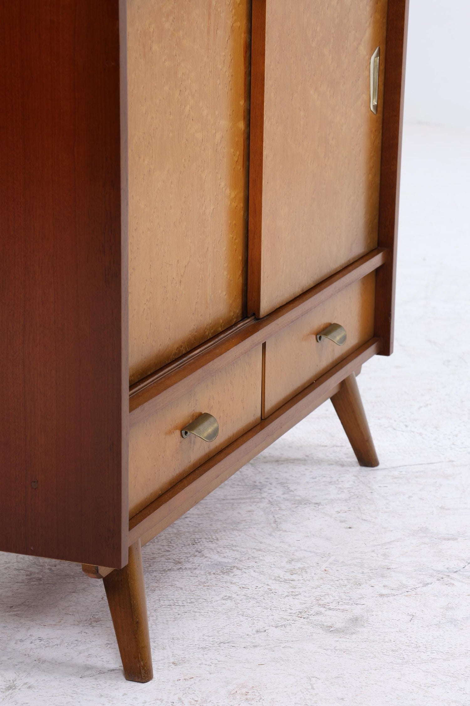 Vintage Vitrine aus den 60ern | Mid Century Glas Schrank Retro Holz Aufbewahrung