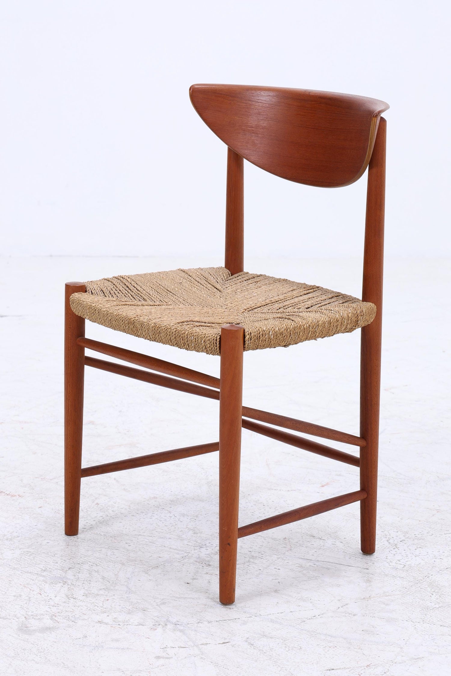 4er Set Teak Stühle von Peter Hvidt &amp; Orla Molgaard-Nielsen | Mid Century Danish Design Cord Stuhl | Vintage Designer