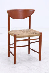 4er Set Teak Stühle von Peter Hvidt & Orla Molgaard-Nielsen | Mid Century Danish Design Cord Stuhl | Vintage Designer