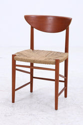 4er Set Teak Stühle von Peter Hvidt & Orla Molgaard-Nielsen | Mid Century Danish Design Cord Stuhl | Vintage Designer