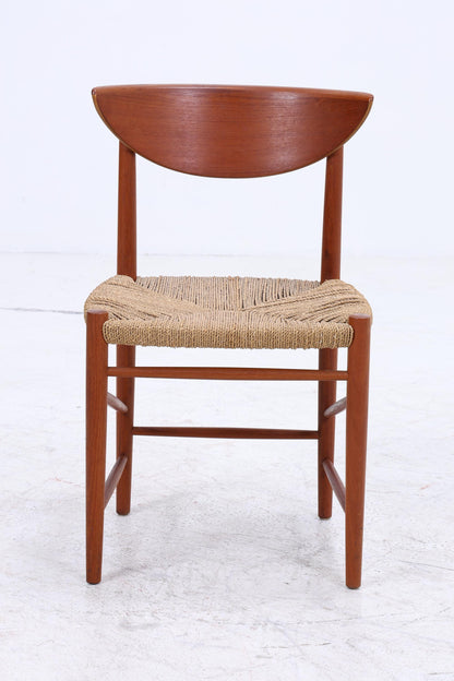 4er Set Teak Stühle von Peter Hvidt &amp; Orla Molgaard-Nielsen | Mid Century Danish Design Cord Stuhl | Vintage Designer