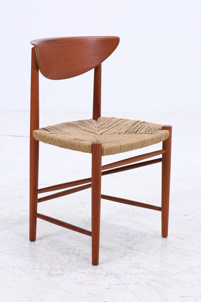 4er Set Teak Stühle von Peter Hvidt &amp; Orla Molgaard-Nielsen | Mid Century Danish Design Cord Stuhl | Vintage Designer