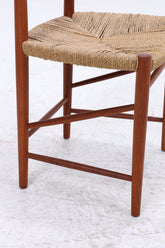 4er Set Teak Stühle von Peter Hvidt & Orla Molgaard-Nielsen | Mid Century Danish Design Cord Stuhl | Vintage Designer