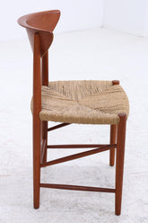 4er Set Teak Stühle von Peter Hvidt & Orla Molgaard-Nielsen | Mid Century Danish Design Cord Stuhl | Vintage Designer