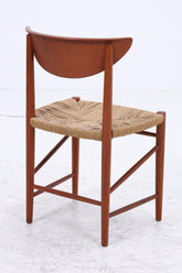 4er Set Teak Stühle von Peter Hvidt & Orla Molgaard-Nielsen | Mid Century Danish Design Cord Stuhl | Vintage Designer