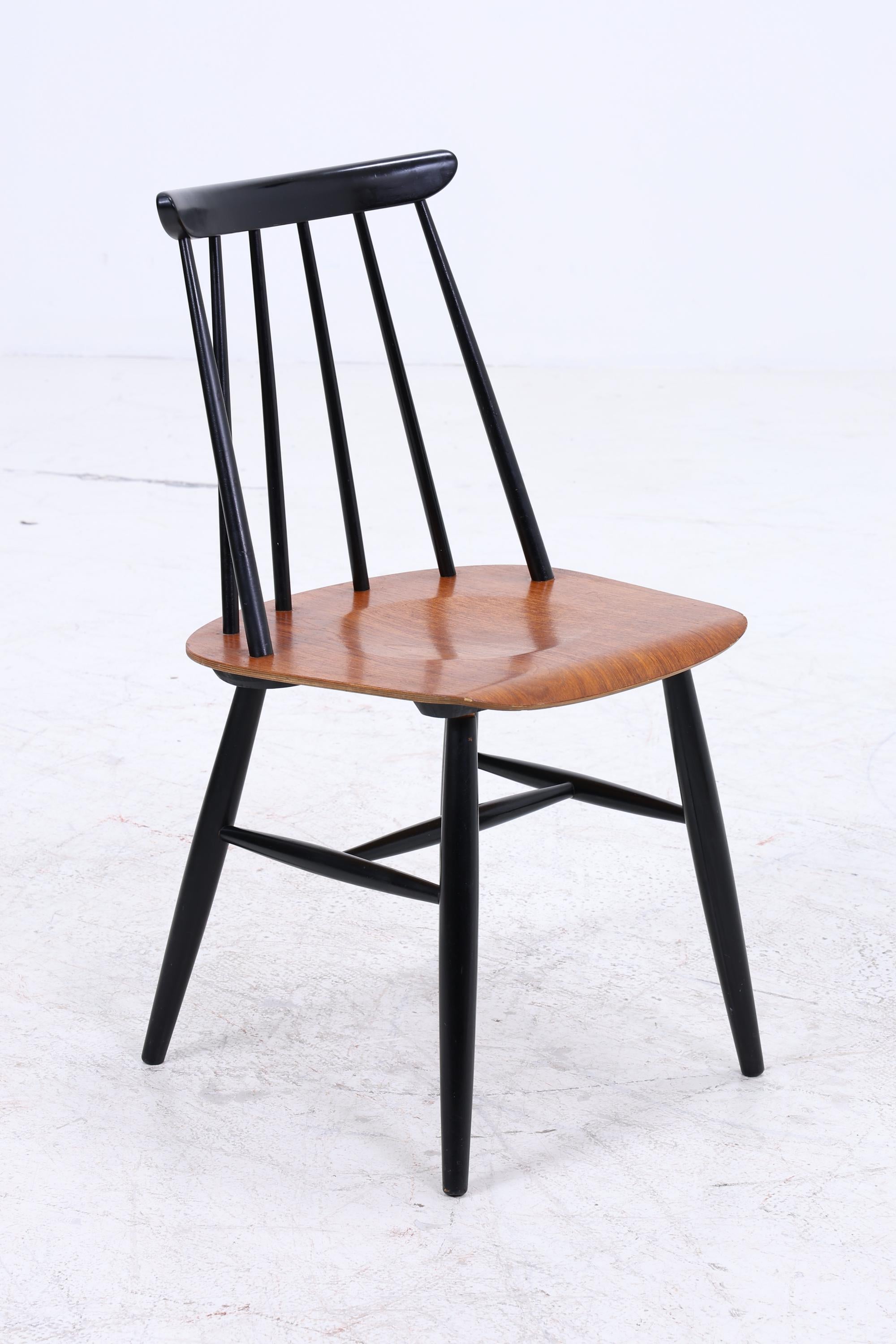 4er Set Teak Stühle "Fanett" von lmari Tapiovaara | Mid Century Finnish Design Holz Stuhl | Vintage Designer