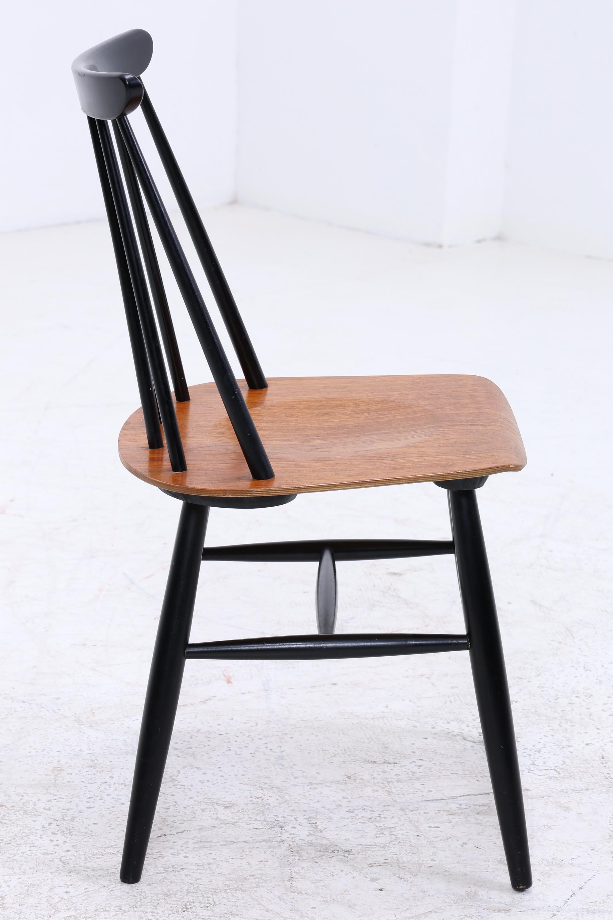 4er Set Teak Stühle "Fanett" von lmari Tapiovaara | Mid Century Finnish Design Holz Stuhl | Vintage Designer