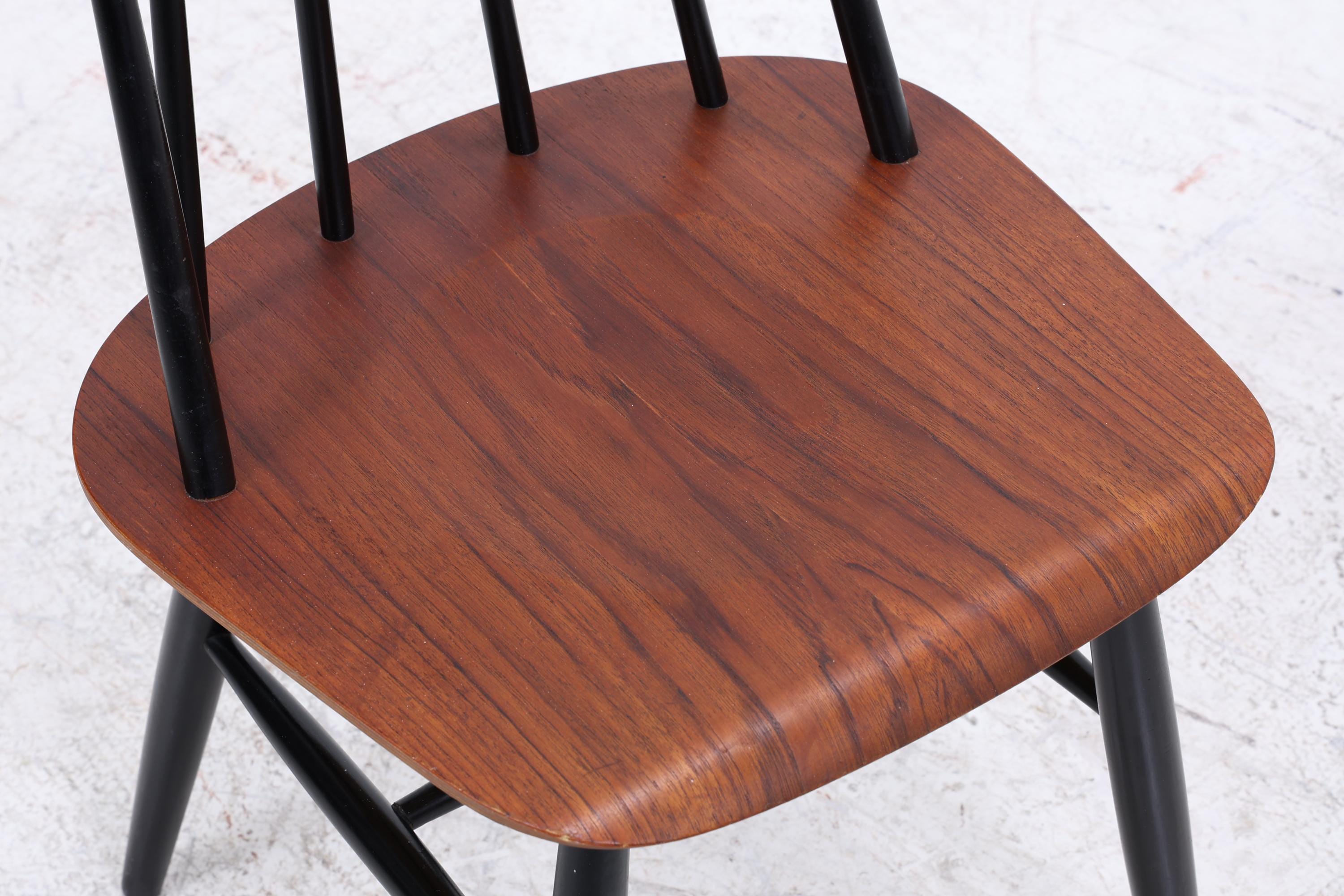 4er Set Teak Stühle "Fanett" von lmari Tapiovaara | Mid Century Finnish Design Holz Stuhl | Vintage Designer